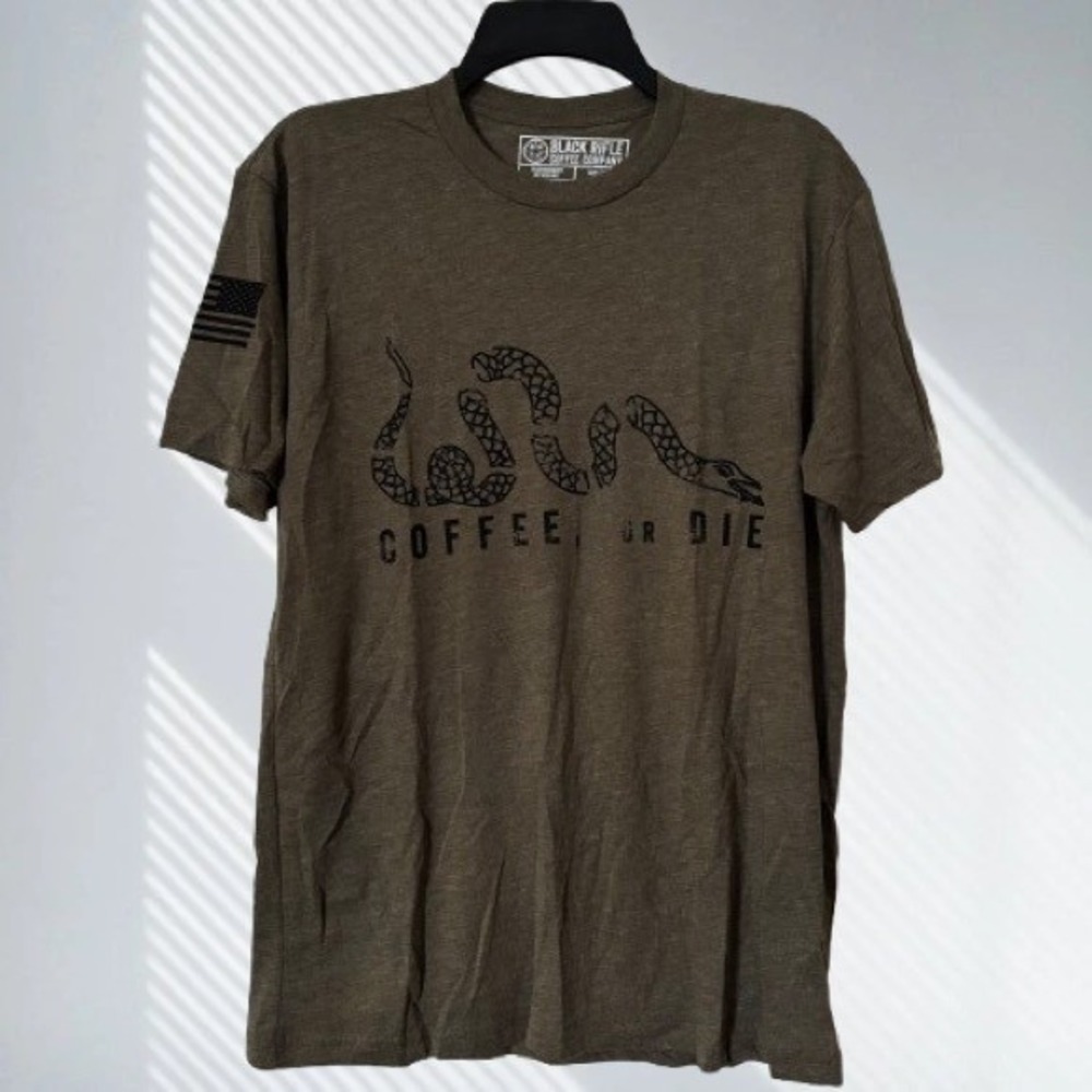 Black Rifle Coffee‎ Company Mens Snake Graphic T-Shirt Military Green Large